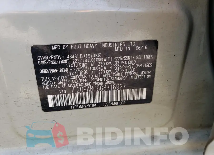 JF2GPABC6G8316927 Photo# 12