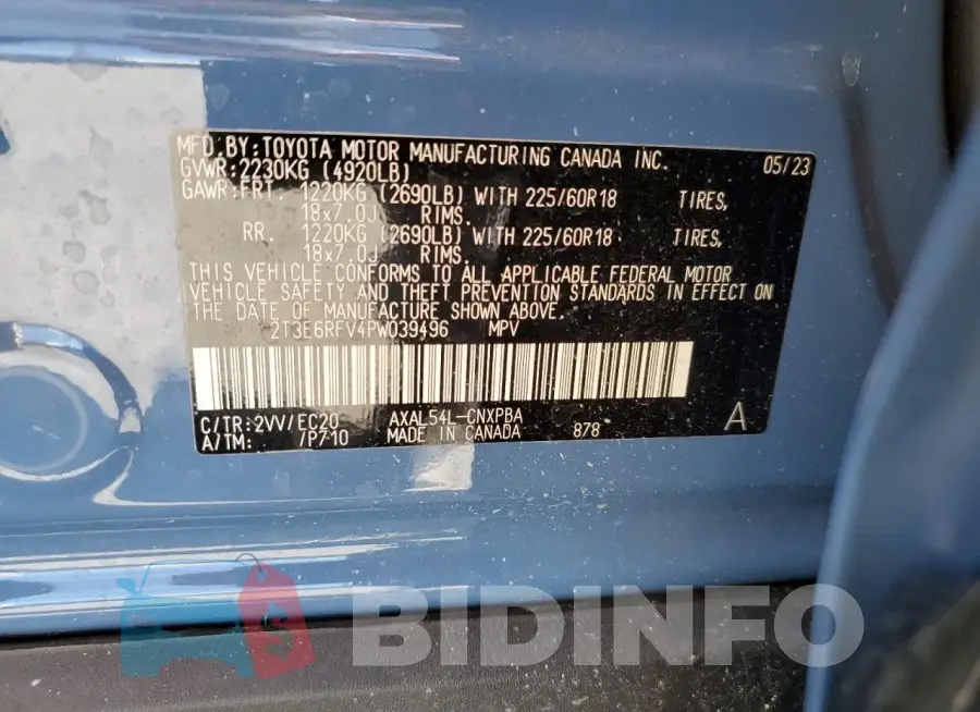 2T3E6RFV4PW039496 Photo# 13