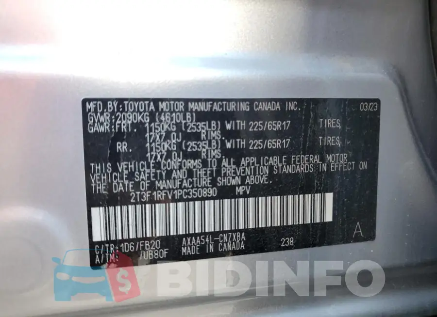2T3F1RFV1PC350890 Photo# 13