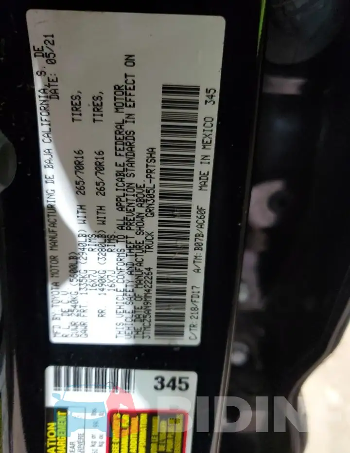3TMCZ5AN9MM422264 Photo# 12