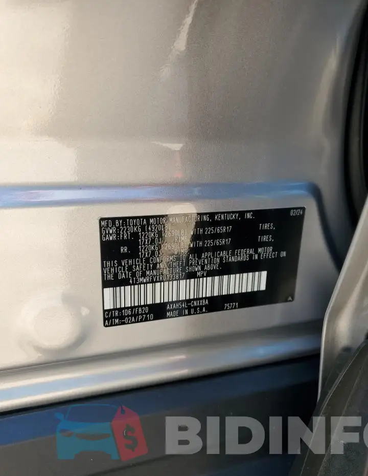 4T3MWRFVXRU133817 Photo# 13