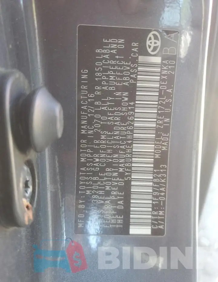 5YFBURHE4HP626914 Photo# 12