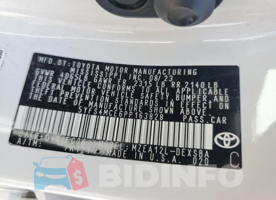 5YFS4MCE6PP163828 Photo# 12