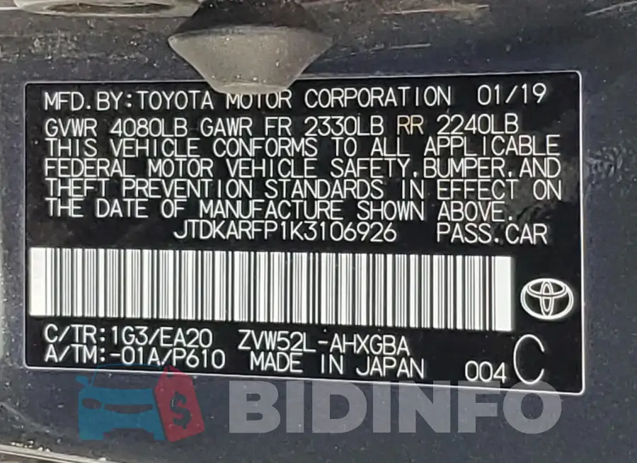 JTDKARFP1K3106926 Photo# 12