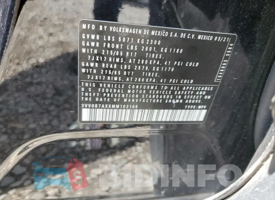 3VV0B7AXXMM103106 Photo# 13