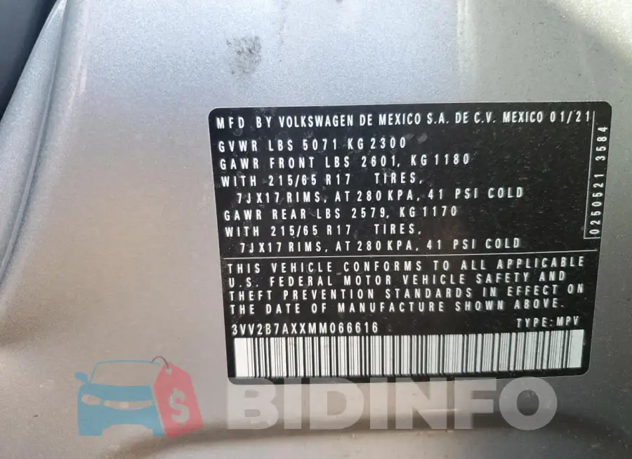 3VV2B7AXXMM066616 Photo# 13