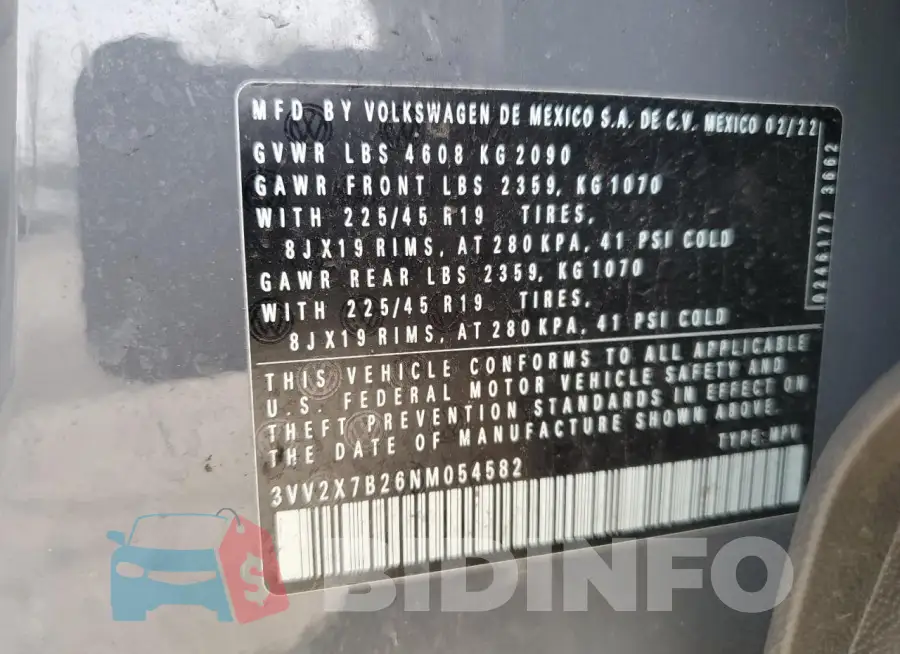 3VV2X7B26NM054582 Photo# 13