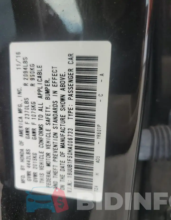 19UUB1F50HA006733 Photo# 12