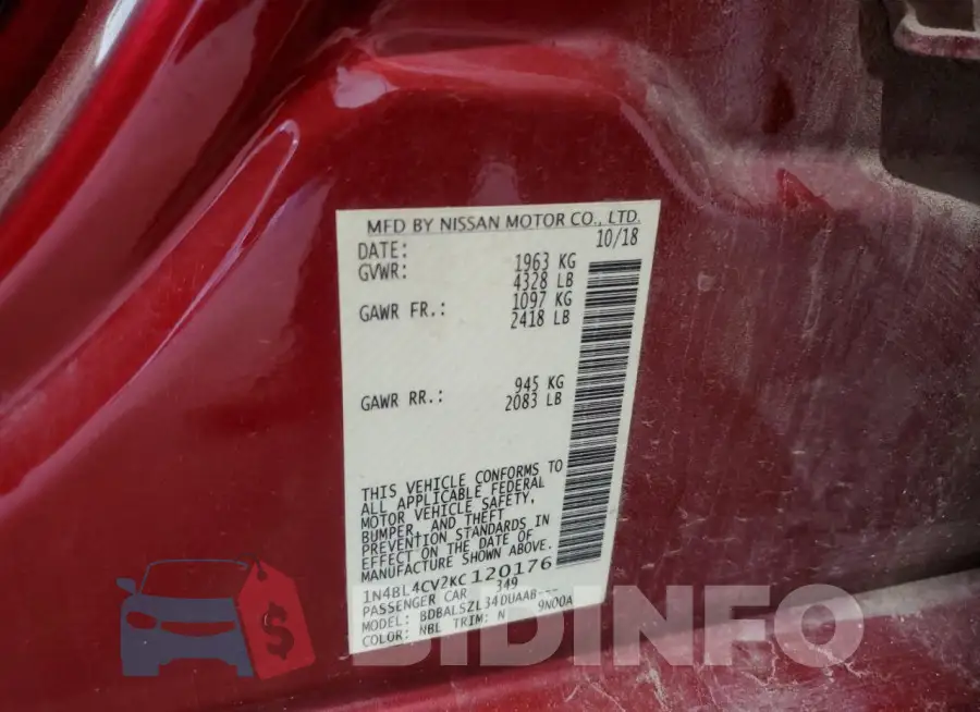 1N4BL4CV2KC120176 Photo# 12