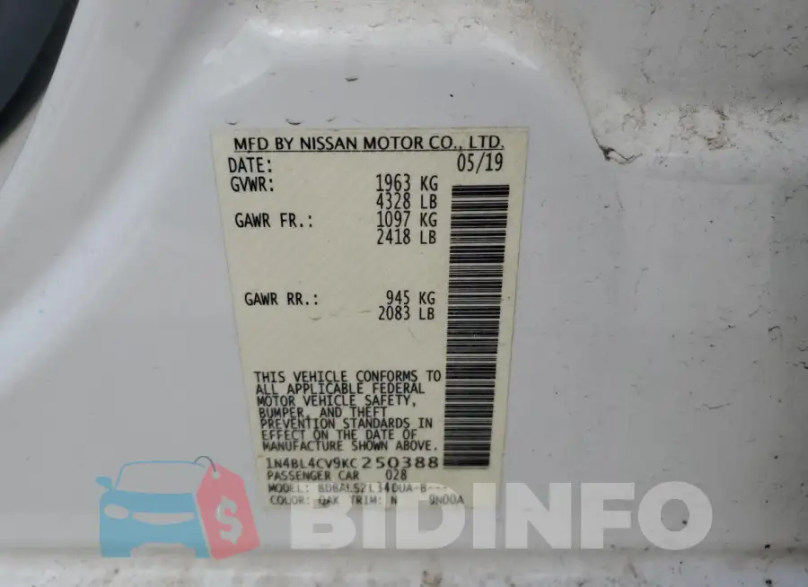 1N4BL4CV9KC250388 Photo# 12