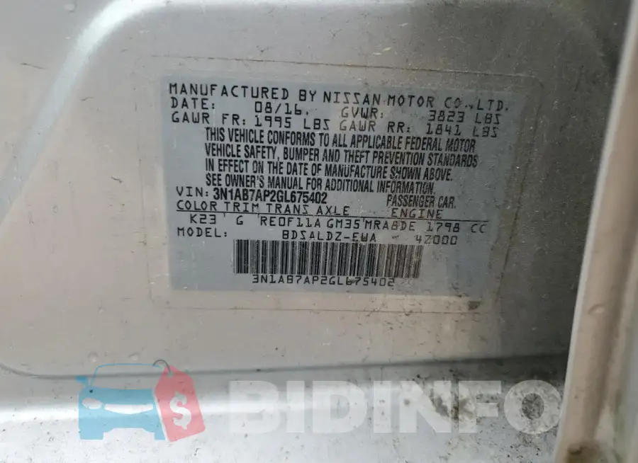 3N1AB7AP2GL675402 Photo# 13