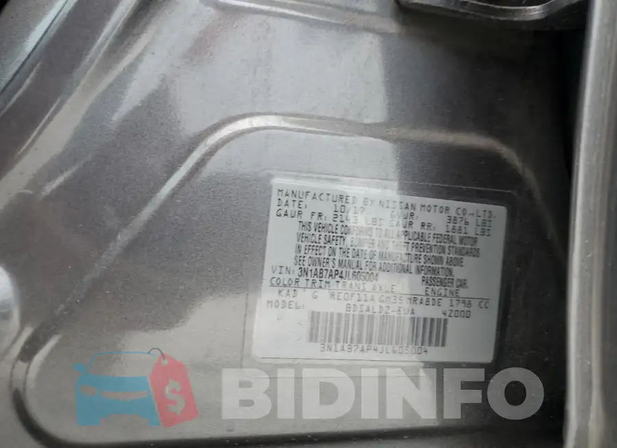 3N1AB7AP4JL605004 Photo# 12