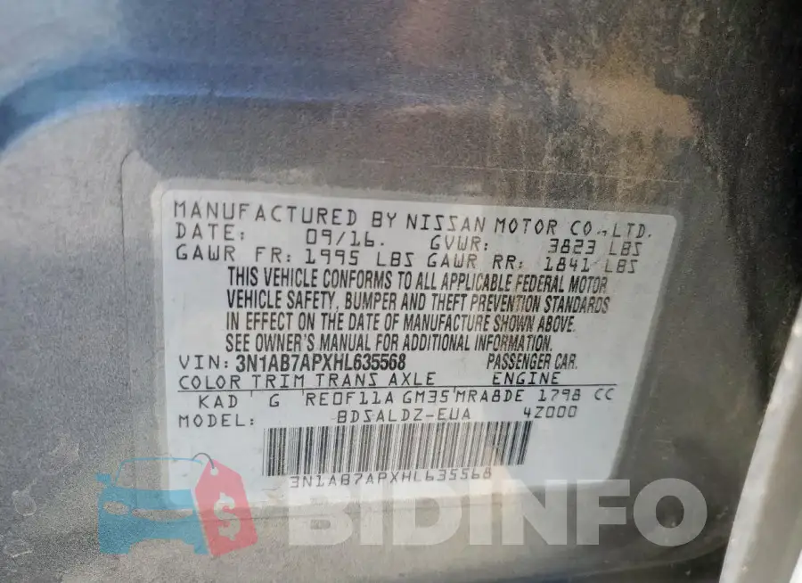 3N1AB7APXHL635568 Photo# 12