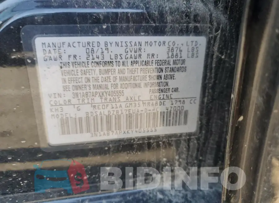 3N1AB7APXKY405555 Photo# 12