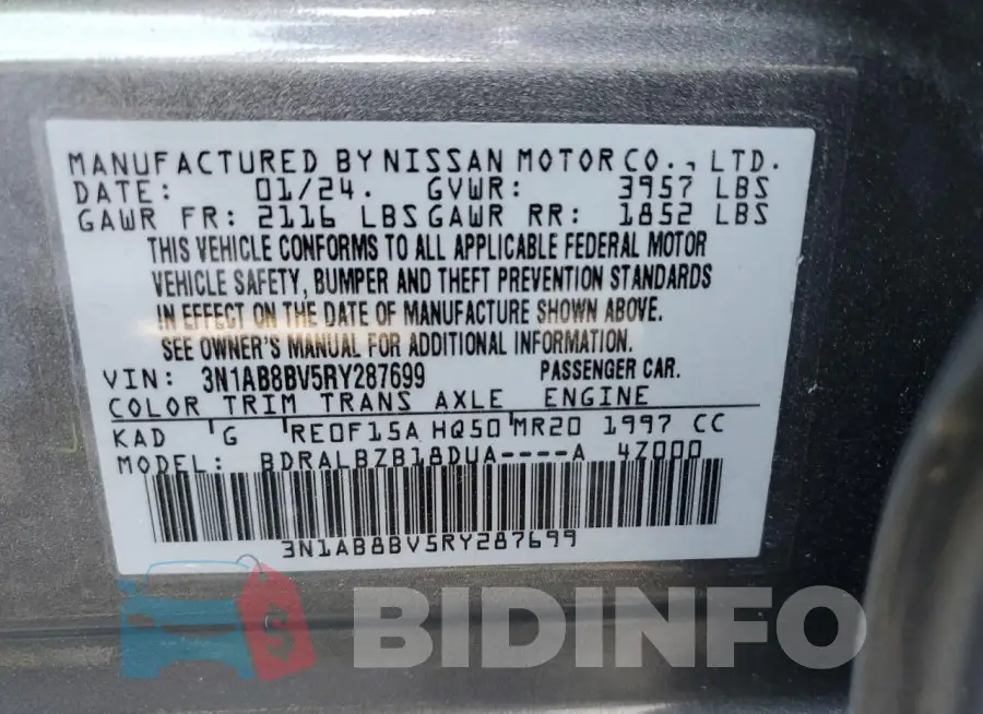 3N1AB8BV5RY287699 Photo# 13