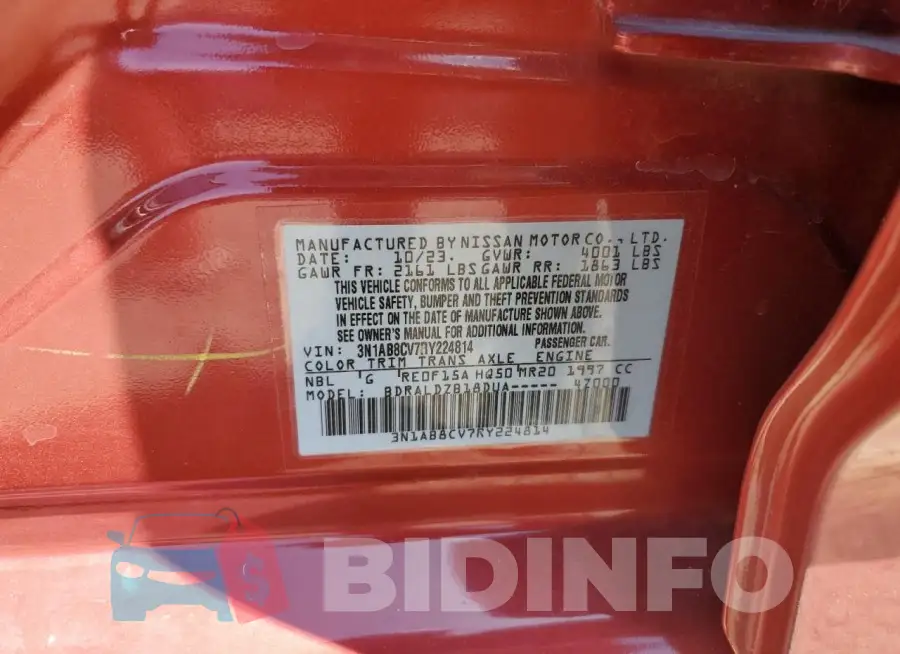 3N1AB8CV7RY224814 Photo# 12