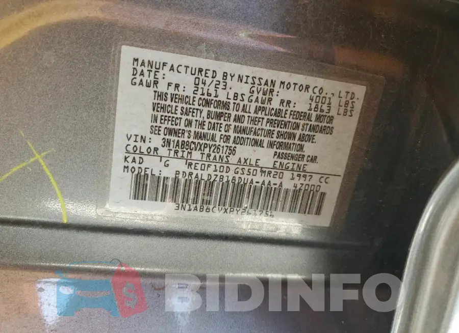 3N1AB8CVXPY261756 Photo# 13
