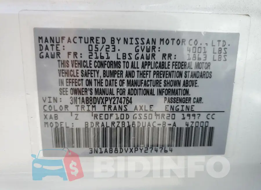 3N1AB8DVXPY274764 Photo# 12