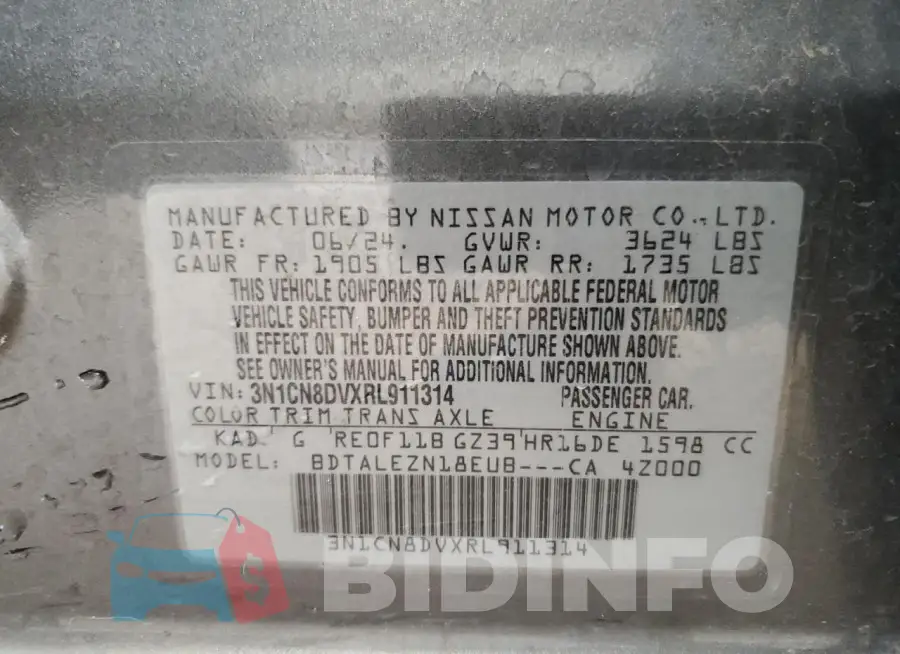 3N1CN8DVXRL911314 Photo# 13