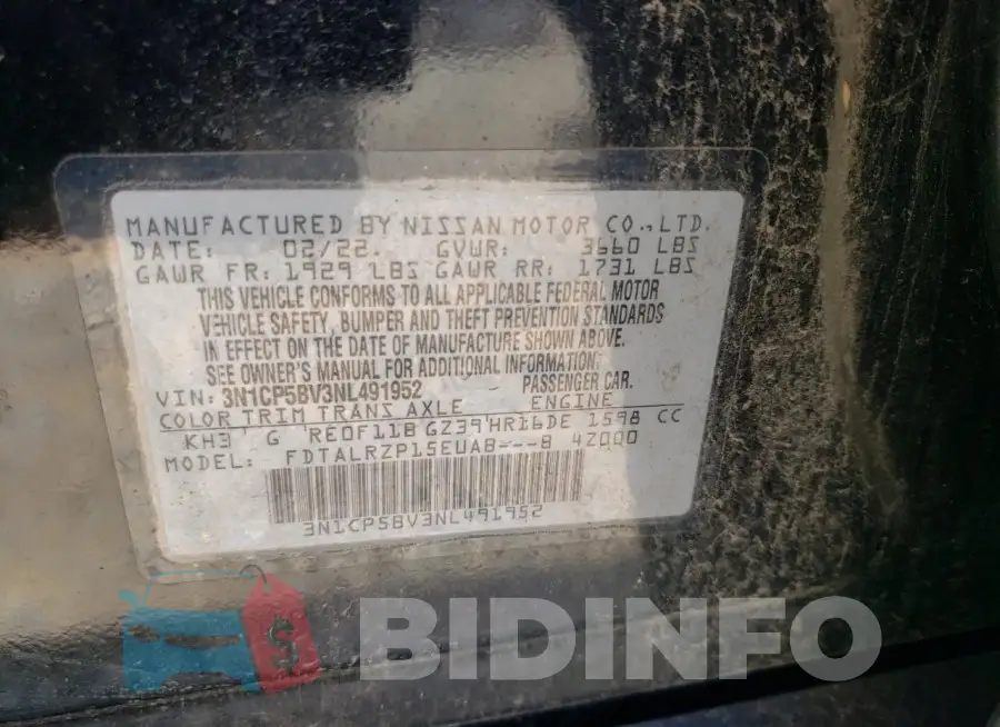 3N1CP5BV3NL491952 Photo# 13
