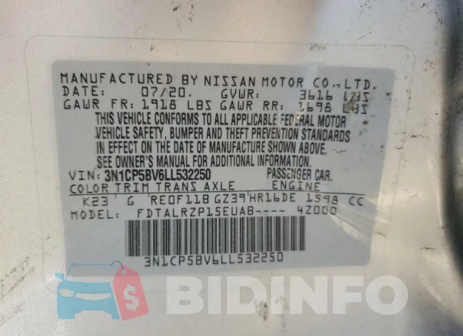 3N1CP5BV6LL532250 Photo# 13
