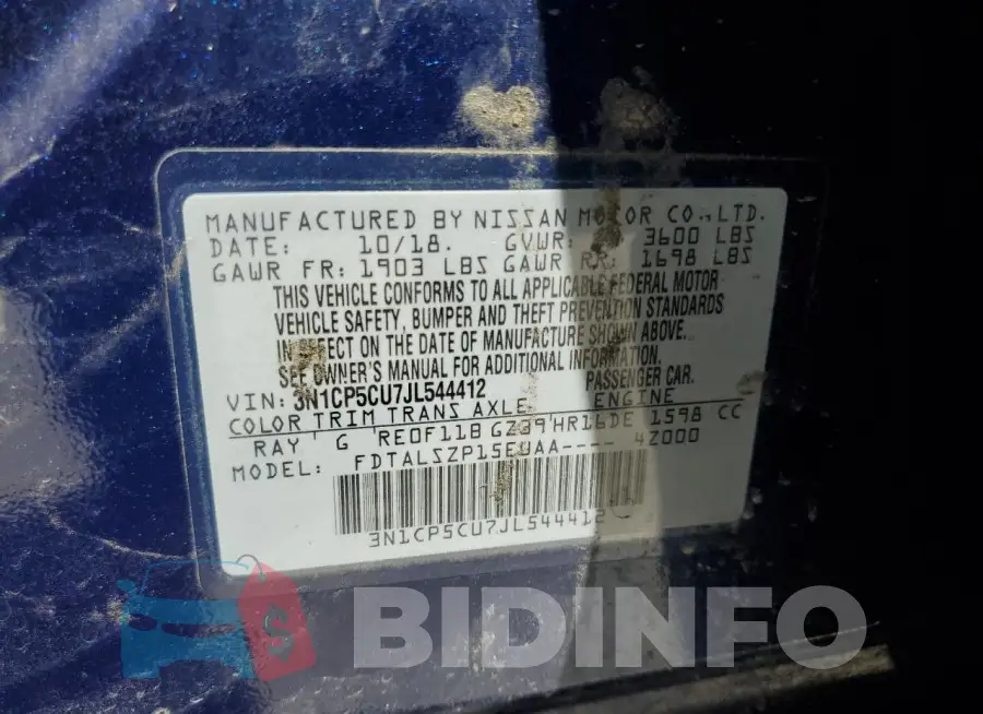 3N1CP5CU7JL544412 Photo# 13
