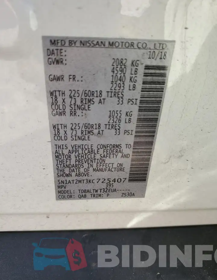 5N1AT2MT3KC725407 Photo# 13