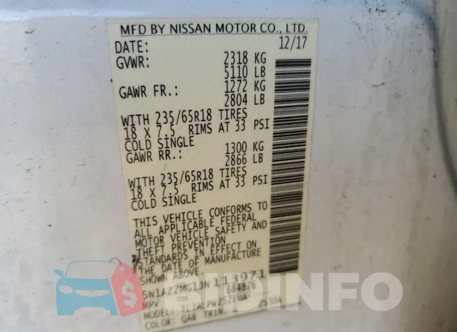 5N1AZ2MG1JN113971 Photo# 13