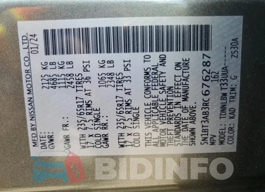 5N1BT3AB3RC676287 Photo# 13