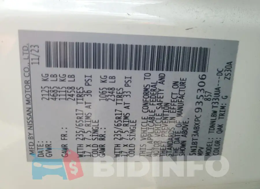 5N1BT3ABXPC935306 Photo# 14