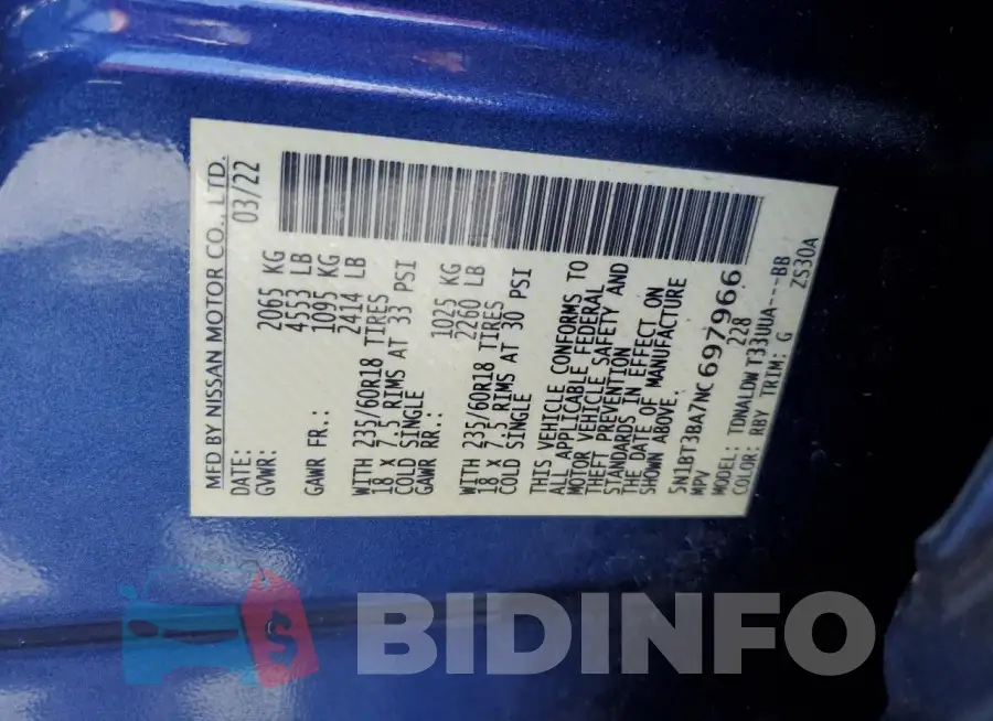 5N1BT3BA7NC697966 Photo# 14
