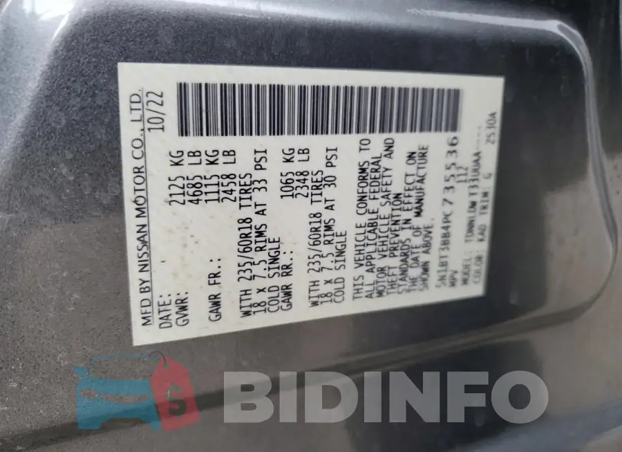 5N1BT3BB4PC735536 Photo# 13