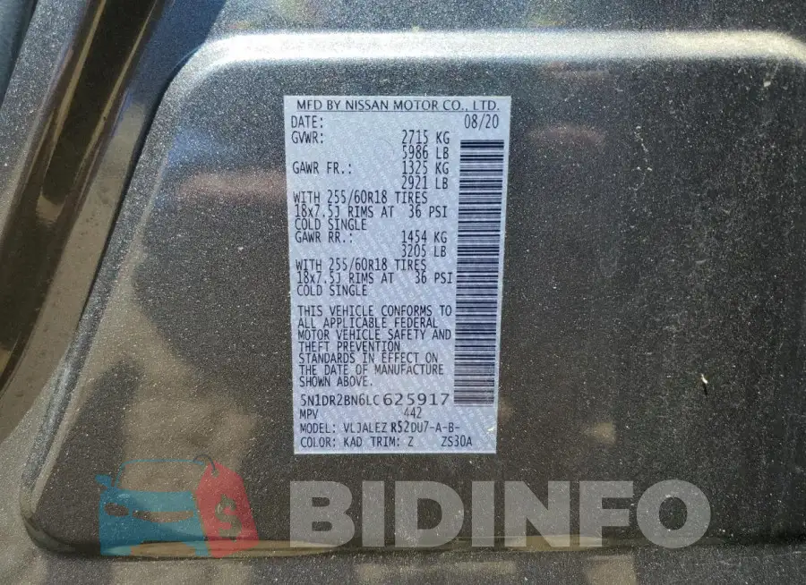 5N1DR2BN6LC625917 Photo# 13