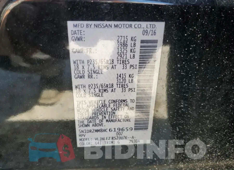 5N1DR2MM8HC619659 Photo# 14