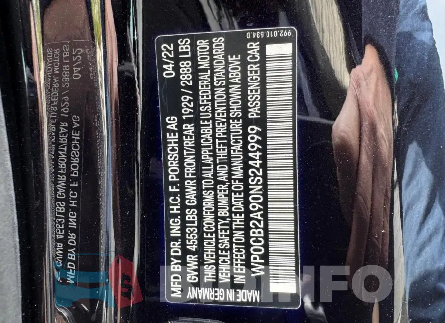WP0CB2A90NS244999 Photo# 12