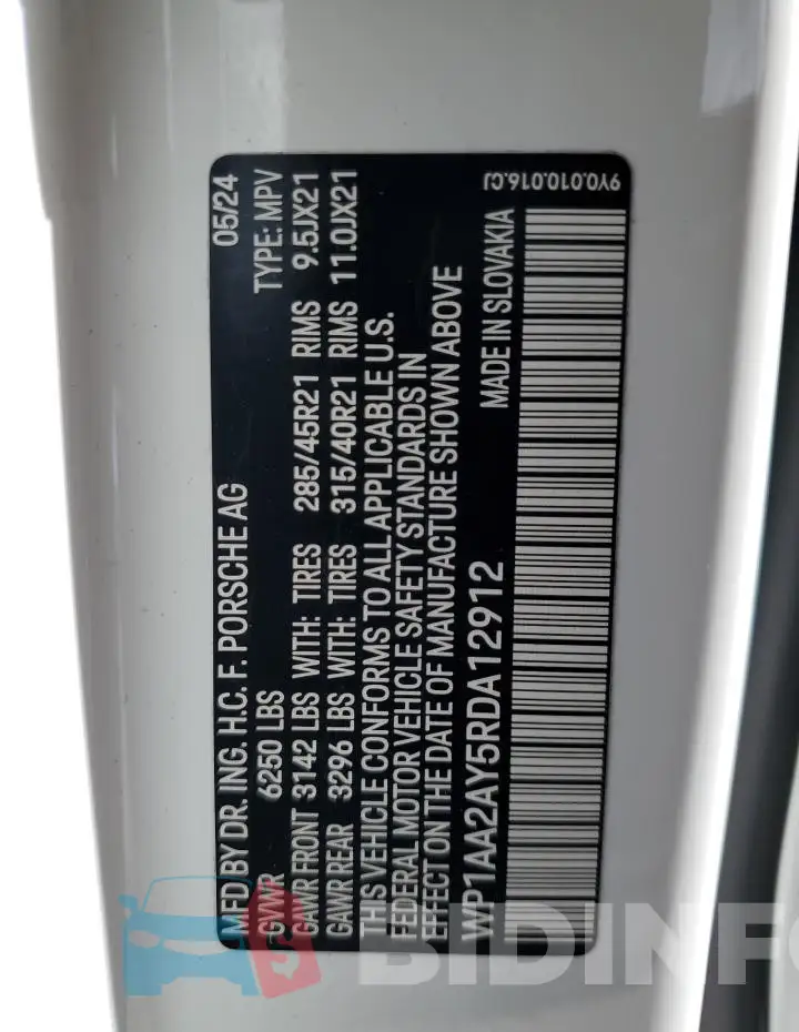 WP1AA2AY5RDA12912 Photo# 13