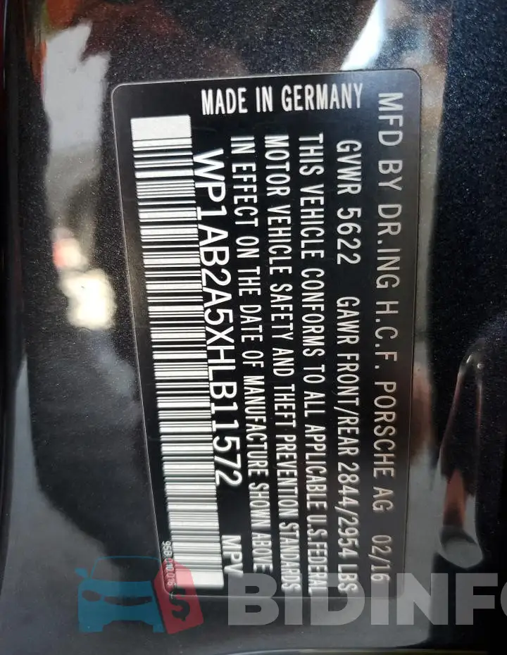 WP1AB2A5XHLB11572 Photo# 13
