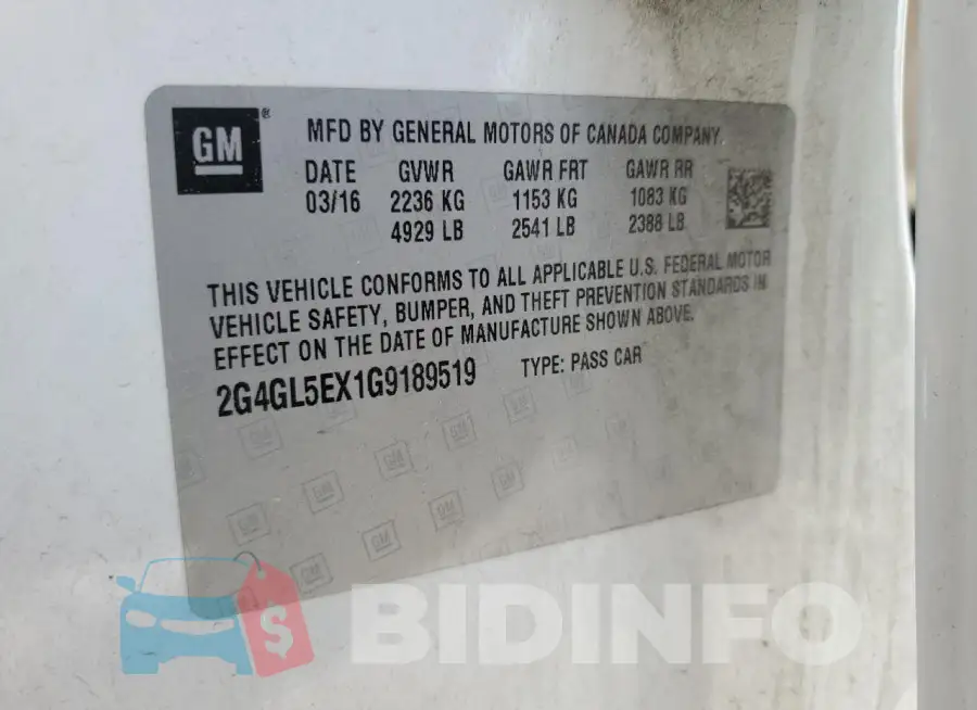 2G4GL5EX1G9189519 Photo# 12