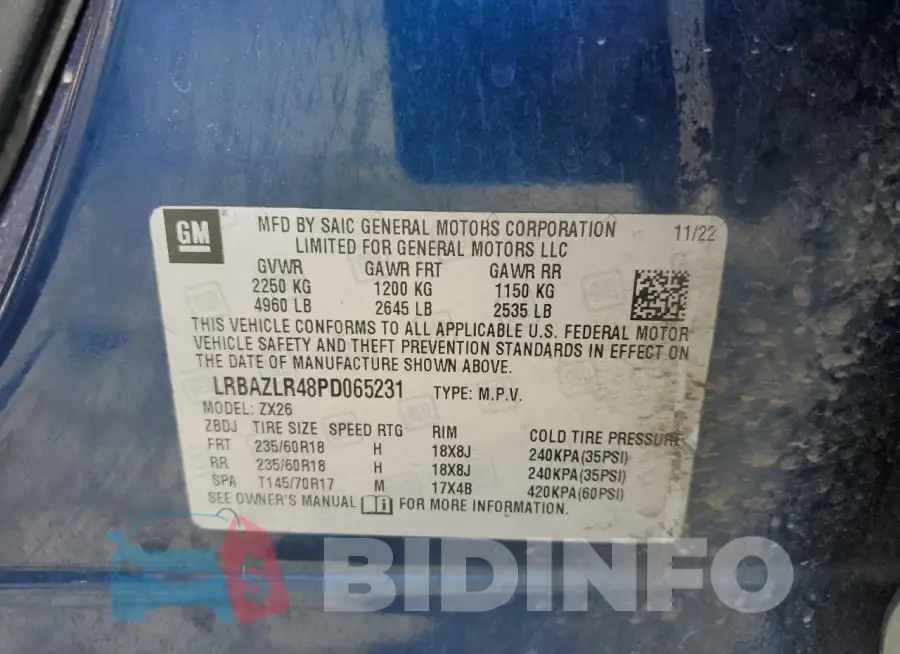 LRBAZLR48PD065231 Photo# 12
