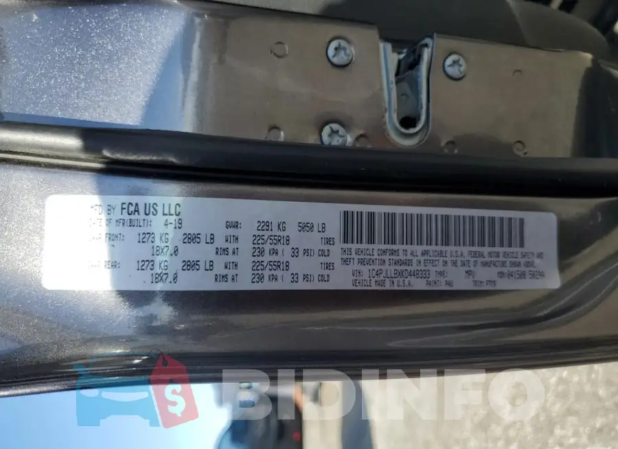 1C4PJLLBXKD448333 Photo# 14