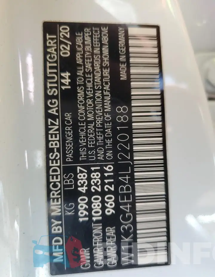 W1K3G4EB4LJ220188 Photo# 13
