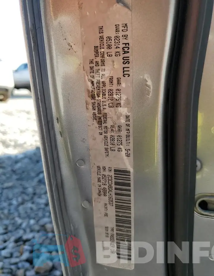 2C3CDXBGXLH163537 Photo# 12