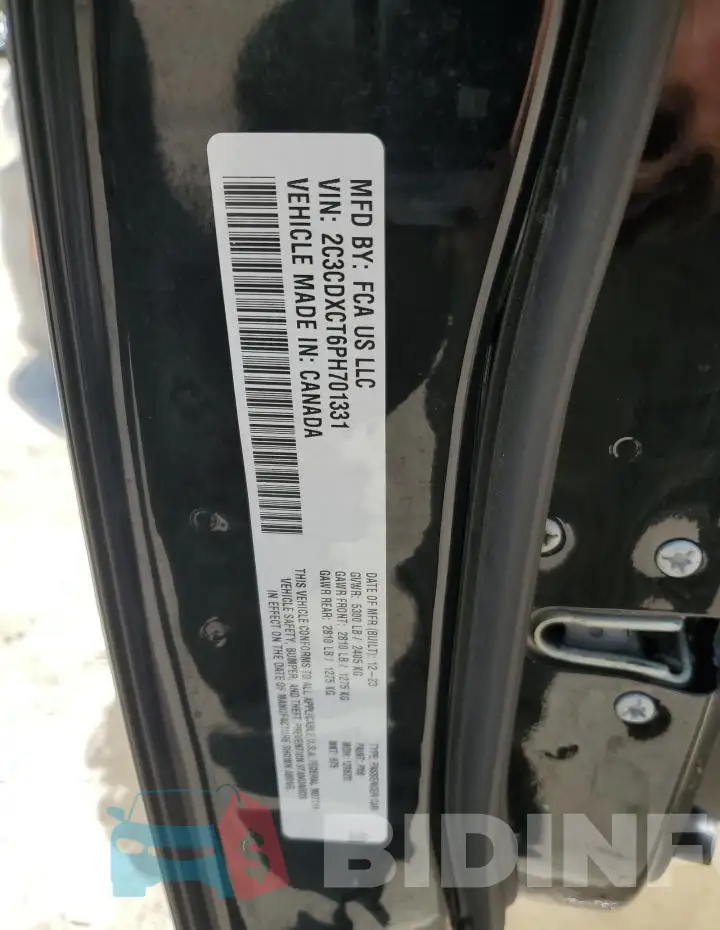 2C3CDXCT6PH701331 Photo# 12