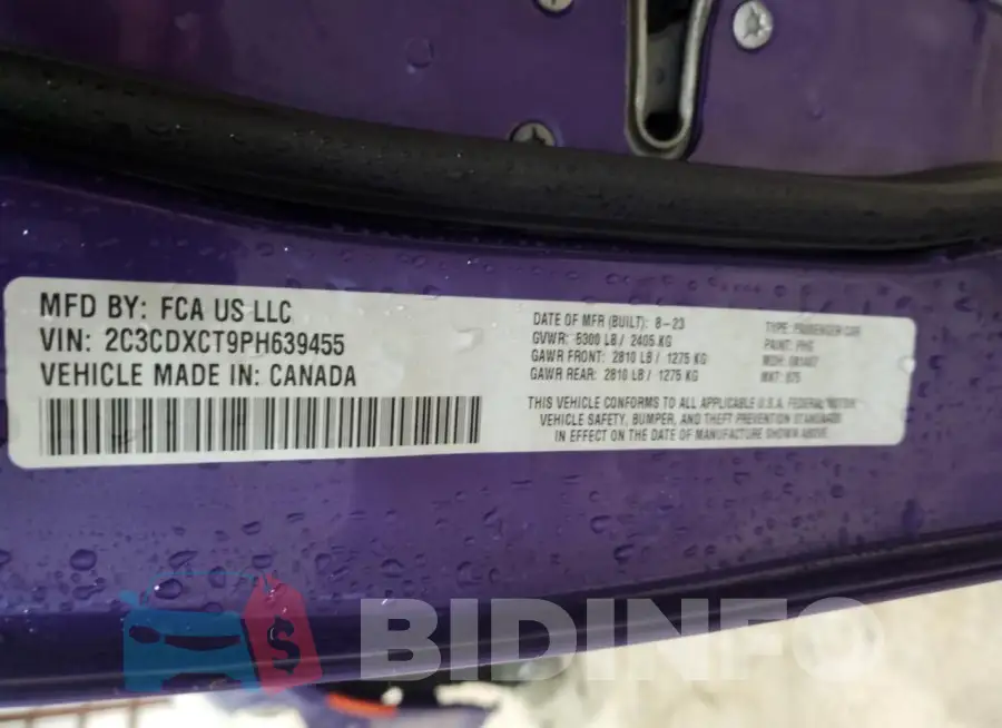 2C3CDXCT9PH639455 Photo# 13