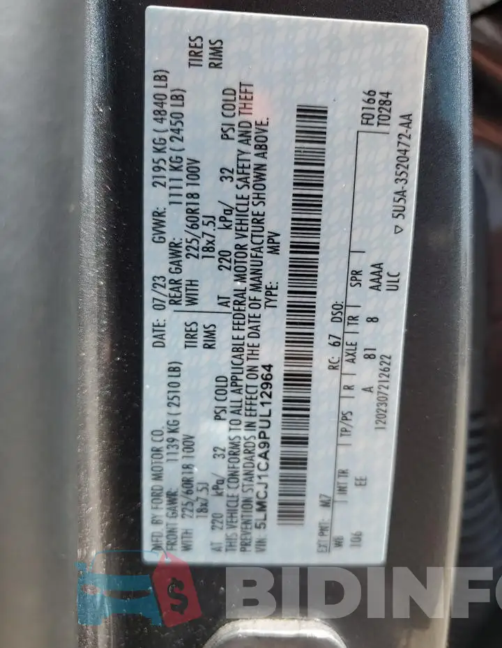 5LMCJ1CA9PUL12964 Photo# 14