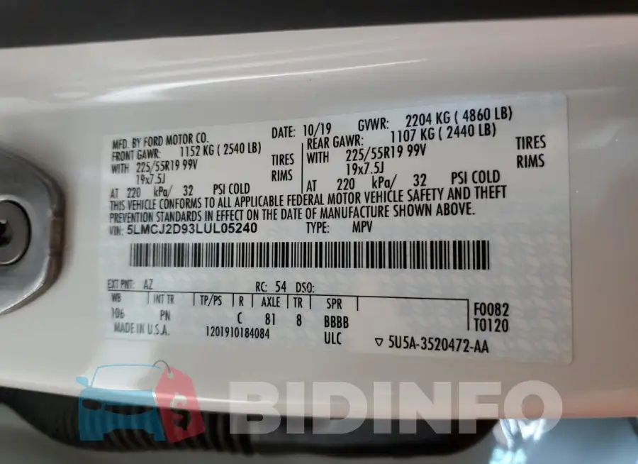5LMCJ2D93LUL05240 Photo# 13