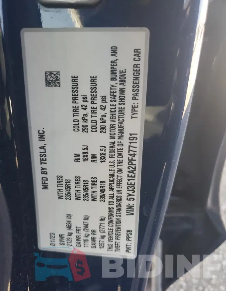 5YJ3E1EA2PF477191 Photo# 12