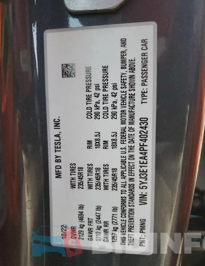 5YJ3E1EA4PF402430 Photo# 14