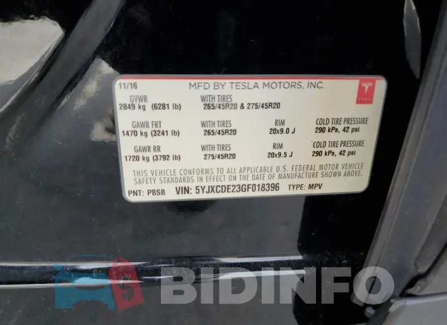 5YJXCDE23GF018396 Photo# 14