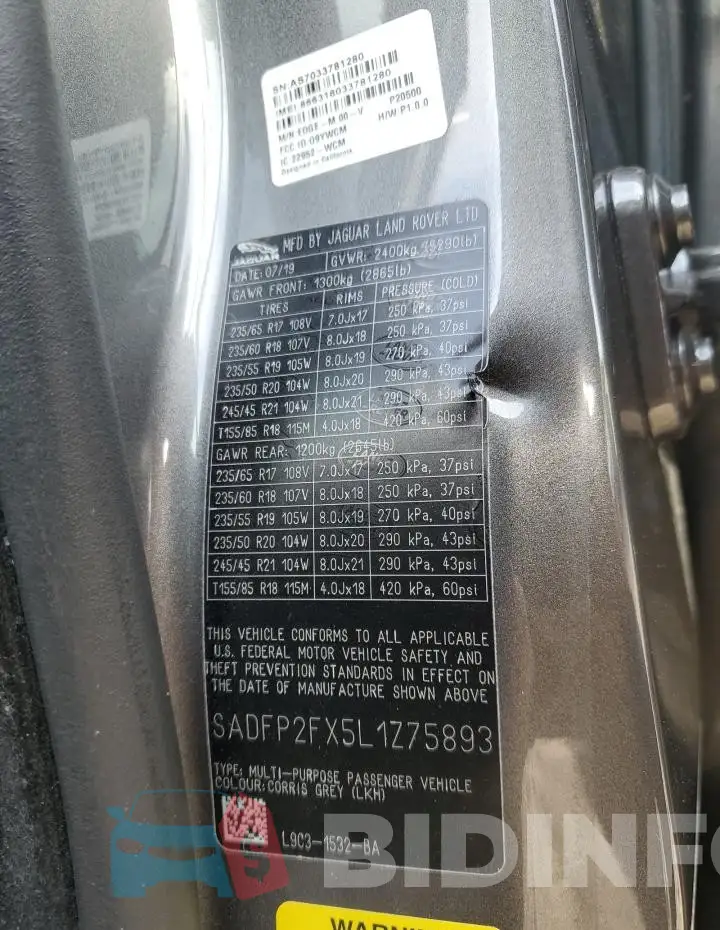 SADFP2FX5L1Z75893 Photo# 14